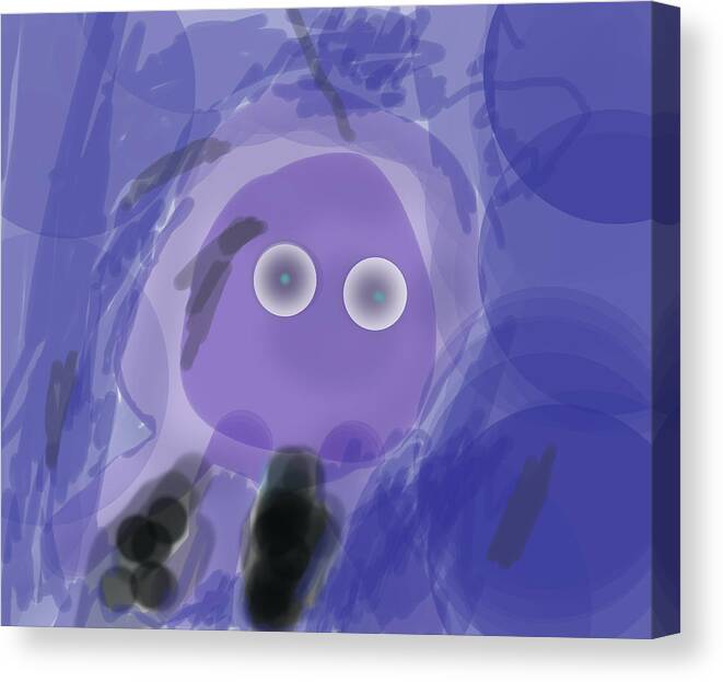 Children Paintings Canvas Print featuring the digital art The Squid by J Griff Griffin
