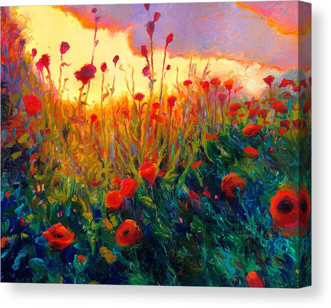 Poppies Canvas Print featuring the painting Papoula by Iris Scott