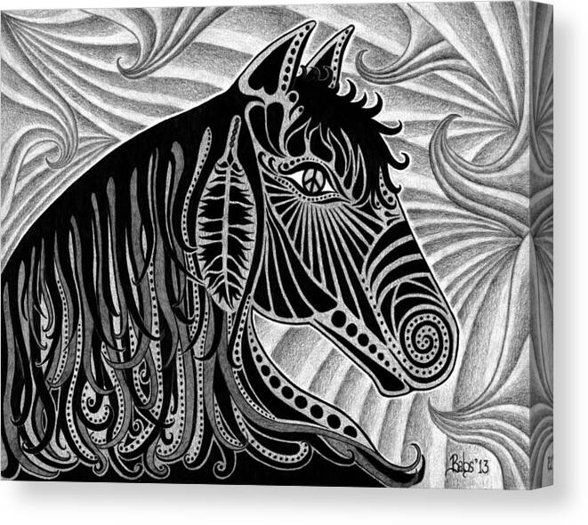 Horse Canvas Print featuring the drawing Spirit Of Freedom by Barb Cote