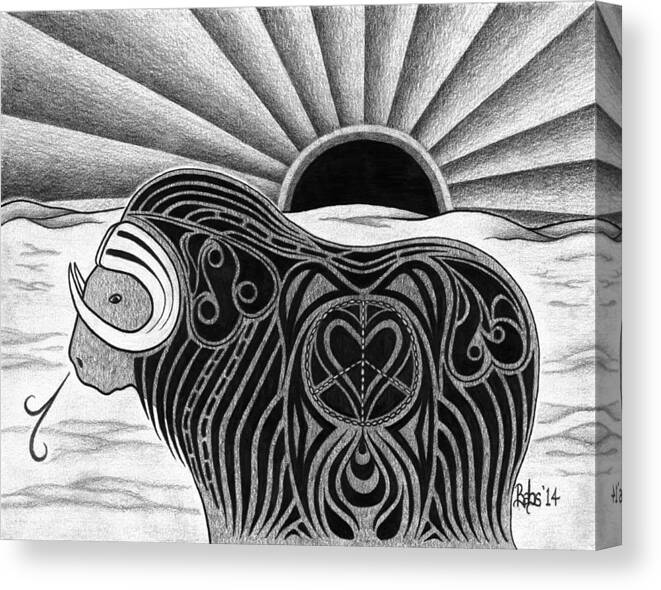 Nature Canvas Print featuring the drawing Ancient One by Barb Cote