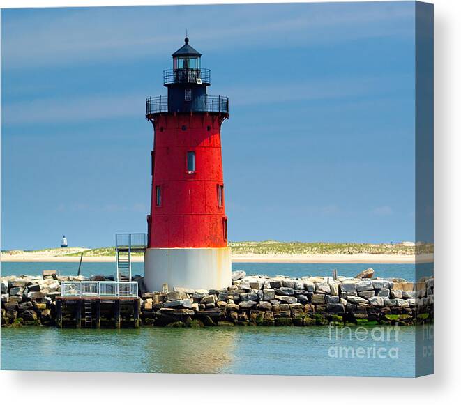 Breakwater Canvas Print featuring the photograph Delaware Breakwater Lighthouse by Nick Zelinsky Jr