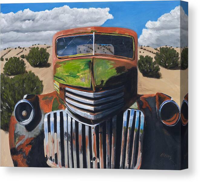 Truck Canvas Print featuring the painting Desert Varnish by Jack Atkins