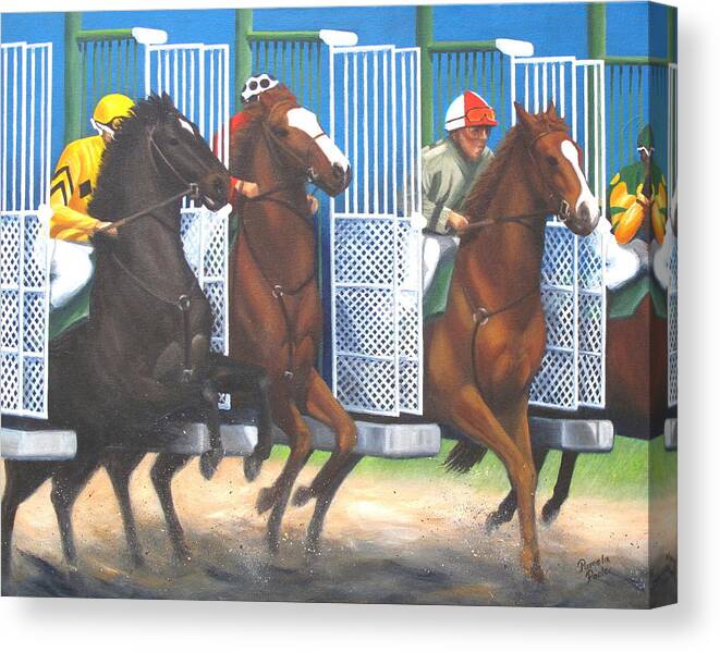 Horses Canvas Print featuring the painting Great Expectations by Pamela Poole