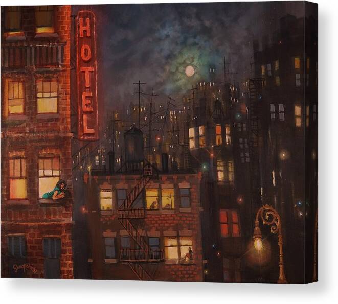 Brooklyn Canvas Print featuring the painting Heartbreak Hotel by Tom Shropshire