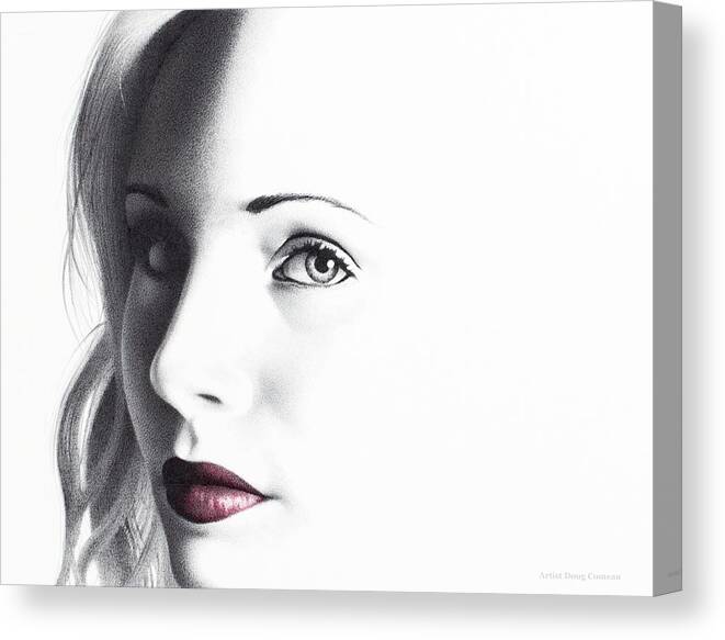 Female Portrait Canvas Print featuring the drawing Intrigue by Stirring Images
