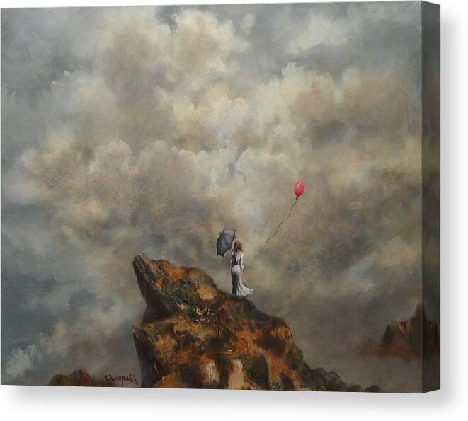 Figure Canvas Print featuring the painting Letting Go by Tom Shropshire