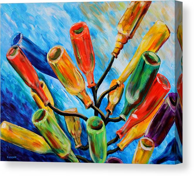 Still Life Canvas Print featuring the painting Mississippi Bottle Tree by Karl Wagner