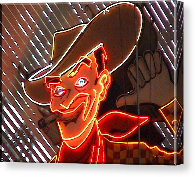 Cowboy Canvas Print featuring the photograph Neon Cowboy of Las Vegas by Duane McCullough