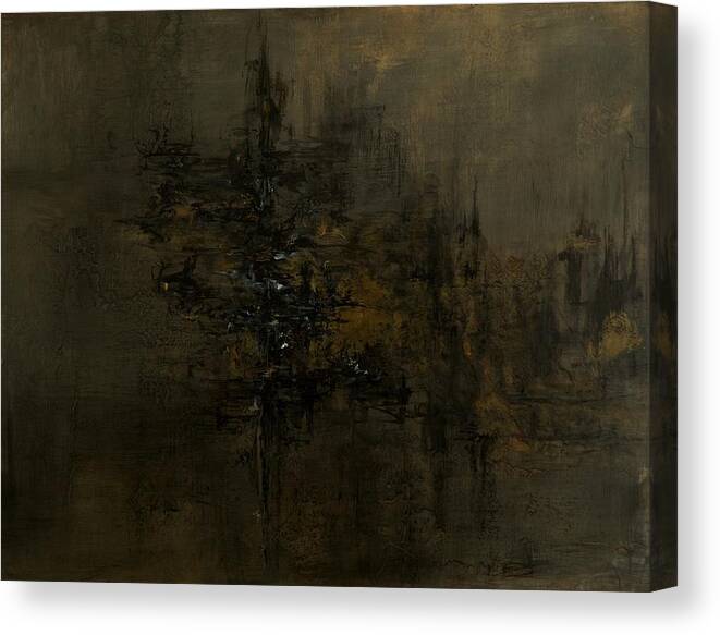 Dark Canvas Print featuring the painting Realm by Patrick Zgarrick