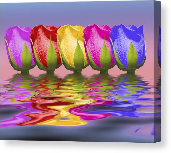 Roses Canvas Print featuring the photograph Roses Rising by Tom Mc Nemar