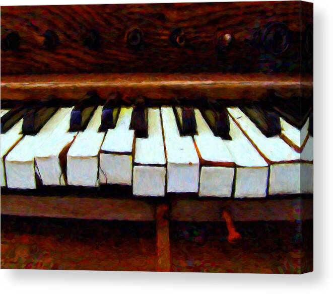 Piano Canvas Print featuring the painting The Old Piano by Michael Pickett