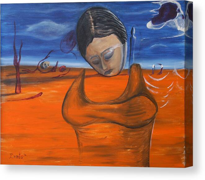 Ennis Canvas Print featuring the painting The Saharan Insomniac by Christophe Ennis