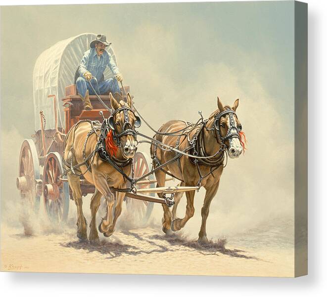 Hose Canvas Print featuring the painting The Team by Paul Krapf