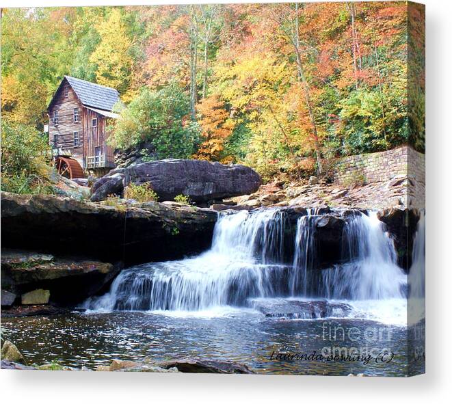 Grist Mill Canvas Print featuring the photograph Glade Creek Grist Mill by Laurinda Bowling