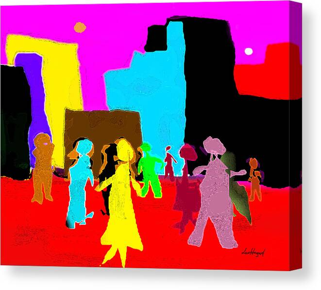 Rushour Canvas Print featuring the digital art Rush Hour 2 by Lew Hagood