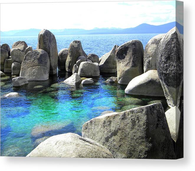 Water Stonehenge Lake Tahoe Canvas Print featuring the photograph Water Stonehenge Lake Tahoe by Frank Wilson