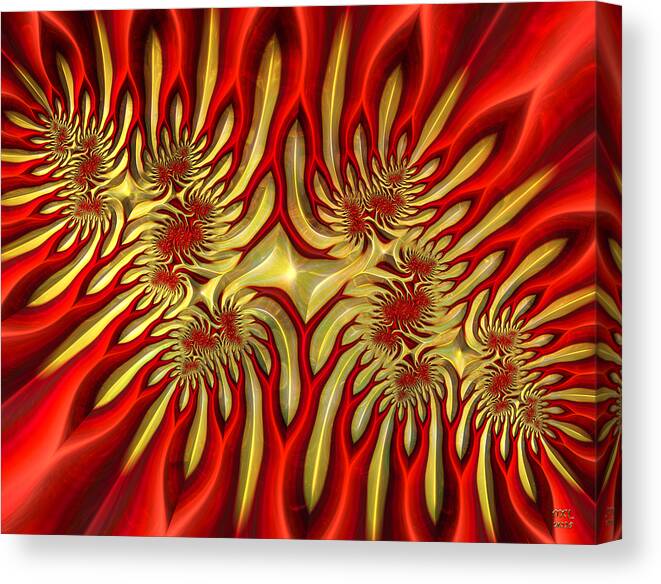 Abstract Canvas Print featuring the digital art Fractal Landscape III by Manny Lorenzo