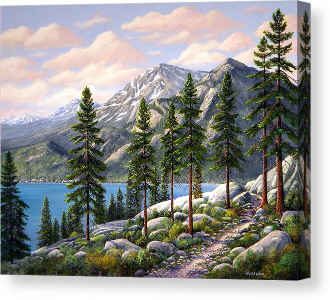 Landscape Canvas Print featuring the painting Mountain Trail #1 by Frank Wilson