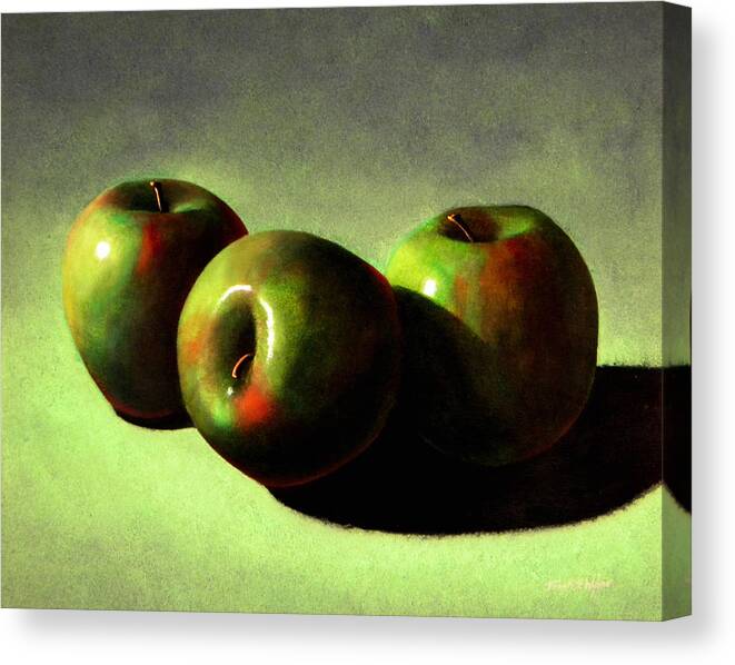 Still Life Canvas Print featuring the painting Apples by Frank Wilson