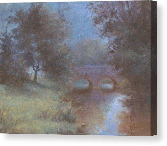 Landscape Canvas Print featuring the painting Bridge Out Of Time by Bill Puglisi