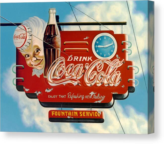 Coca Cola Canvas Print featuring the painting Coca Cola by Van Cordle