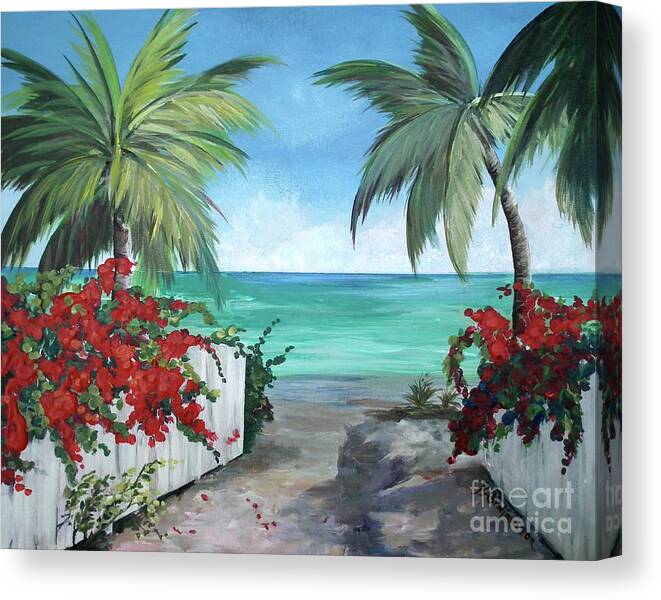 Aqua Canvas Print featuring the painting Dreams of St. John by Kristen Abrahamson