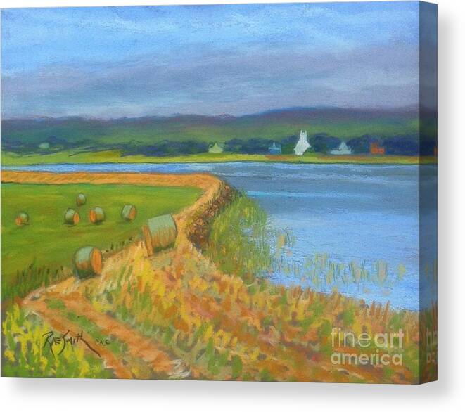 Pastels Canvas Print featuring the pastel Hay along the Annapolis by Rae Smith PAC