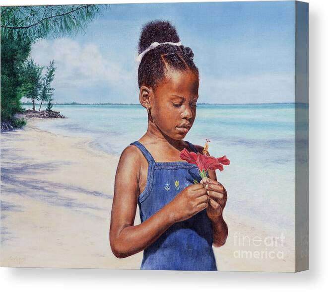 Roshanne Canvas Print featuring the painting Island Flowers by Roshanne Minnis-Eyma