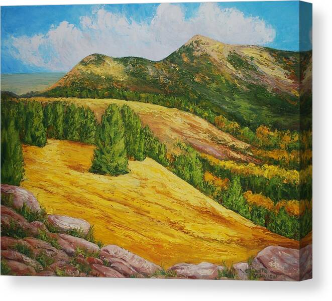 Landscape Canvas Print featuring the painting Magdalena Ridge by Celeste Drewien