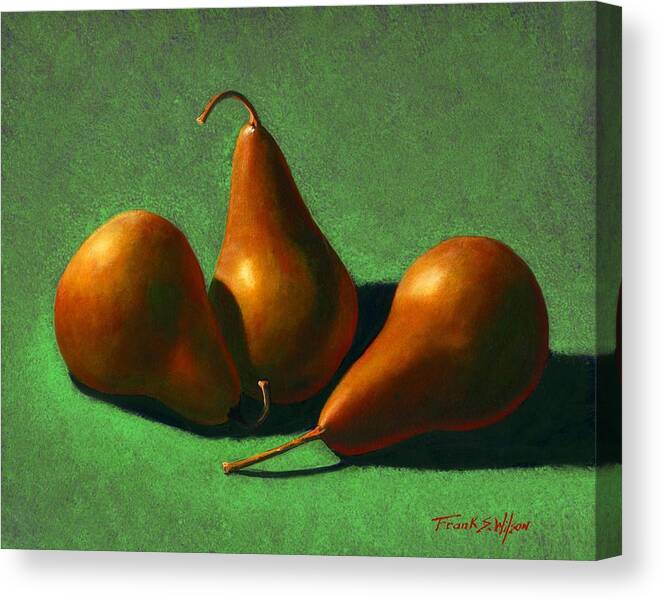 Still Life Canvas Print featuring the painting Pears by Frank Wilson