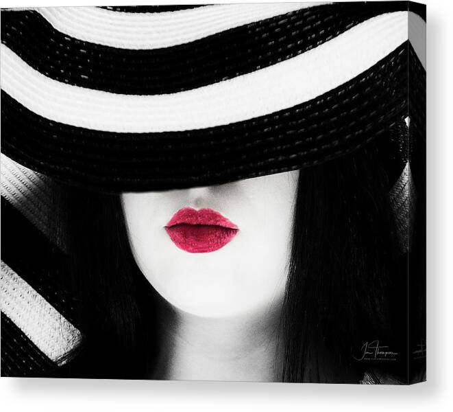 Fashion Canvas Print featuring the photograph Red Lips by Jim Thompson