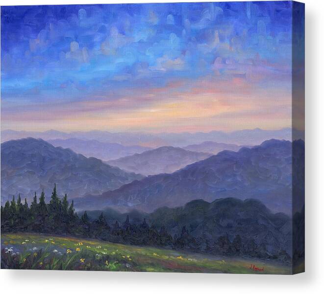 Smoky Mountain Canvas Print featuring the painting Smoky Mountain Wildflowers by Jeff Pittman