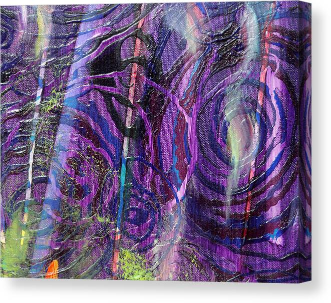 Psychedelic Canvas Print featuring the painting Spiral Detail from Annunciation by Anne Cameron Cutri