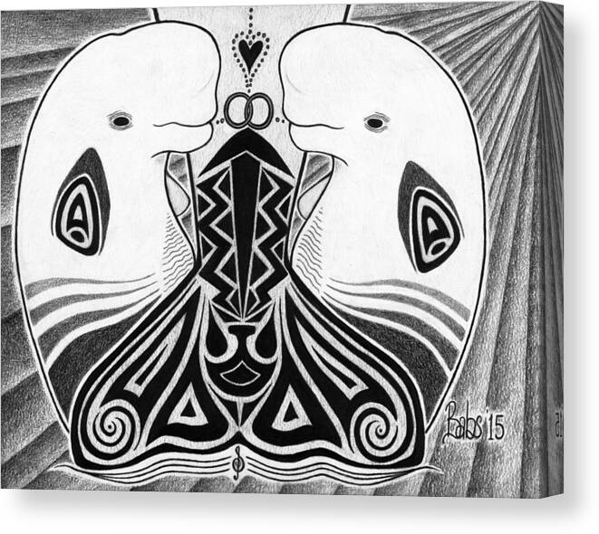 Drawing Canvas Print featuring the drawing Spirit Of The Arctic by Barb Cote