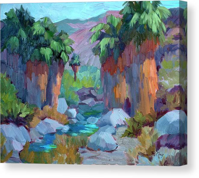 Spring In Indian Canyon Canvas Print featuring the painting Spring in Indian Canyon by Diane McClary