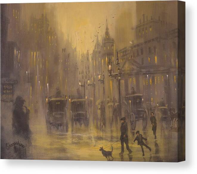 Sherlock Holmes Canvas Print featuring the painting The Game Is Afoot by Tom Shropshire