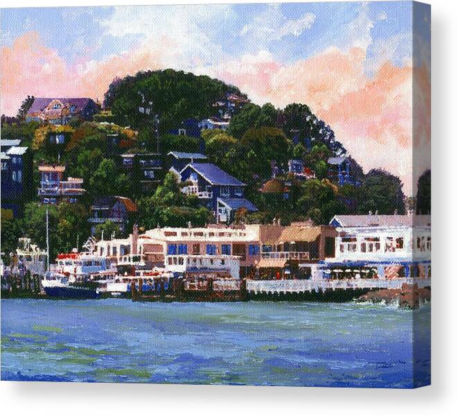 Landscape Canvas Print featuring the painting Tiburon California Waterfront by Frank Wilson