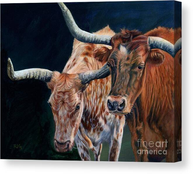 Farm Life Canvas Print featuring the painting Two of a Kind by Rosellen Westerhoff