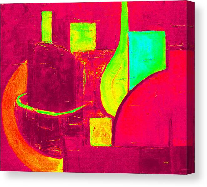 Viva Canvas Print featuring the painting Vessels Very Colorful by VIVA Anderson
