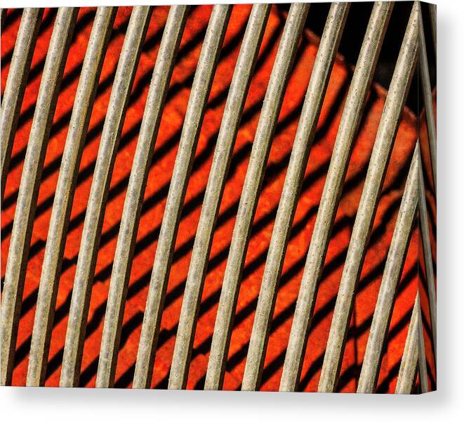  Industrial Canvas Print featuring the photograph Abstract Metal Grate by Sandra Selle Rodriguez
