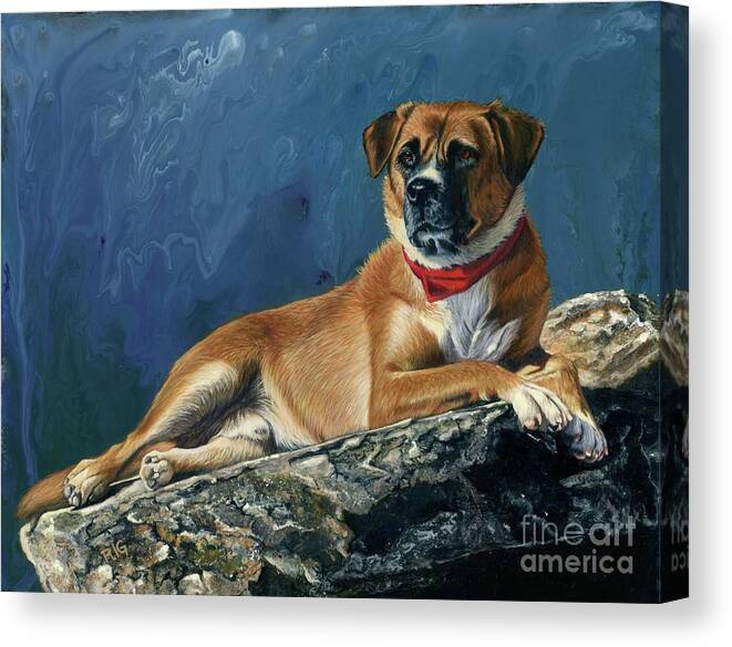 Dog Canvas Print featuring the painting Strider by Rosellen Westerhoff