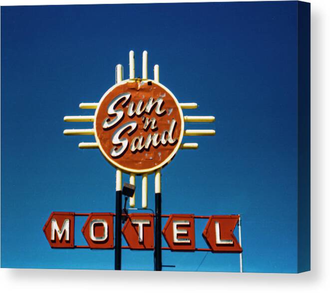 Sun Canvas Print featuring the photograph Sun n Sand Motel #1 by Matthew Bamberg