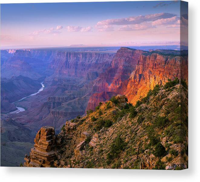 Beautiful Grand Canyon Colors Canvas Print featuring the photograph Canyon Glow by Mikes Nature