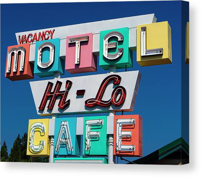 Weed Canvas Print featuring the photograph HI-Lo Motel in Weed, California by Matthew Bamberg