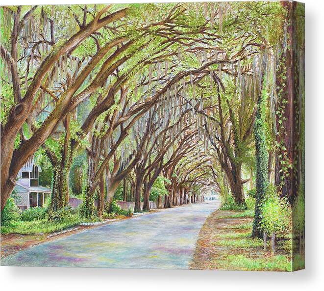 Landscape Canvas Print featuring the painting Magnolia Street by Arthur Fix