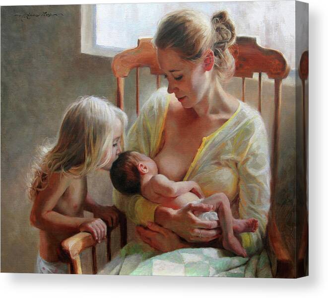 Mother Canvas Print featuring the painting Nurturer by Anna Rose Bain