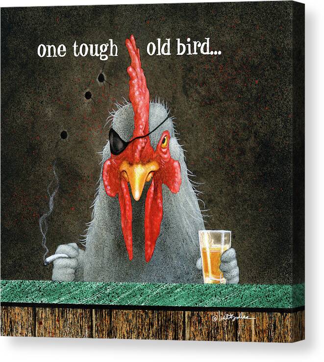 Will Bullas Canvas Print featuring the painting One Tough Old Bird... by Will Bullas