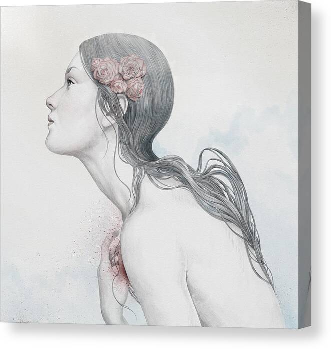 Woman Canvas Print featuring the digital art Adoration by Diego Fernandez