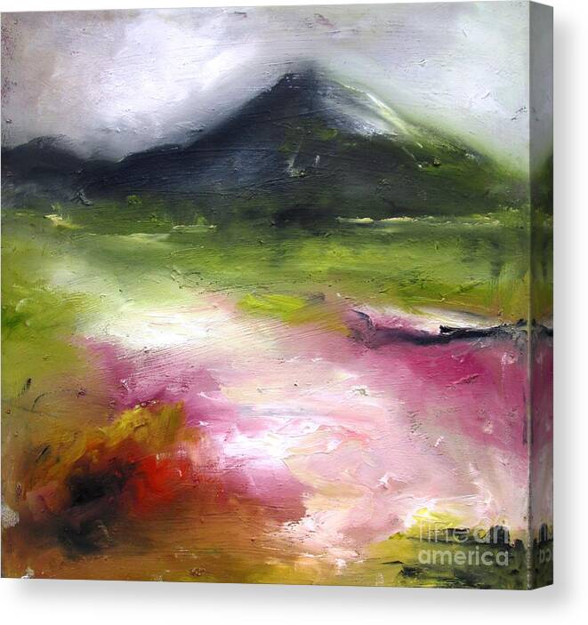 Croke Patrick Mountain Canvas Print featuring the painting paintings of Croagh Patrick county mayo ireland by Mary Cahalan Lee - aka PIXI