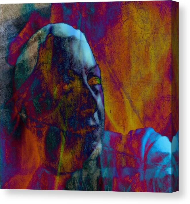 Abstract Canvas Print featuring the digital art Piercing Light by Lessandra Grimley